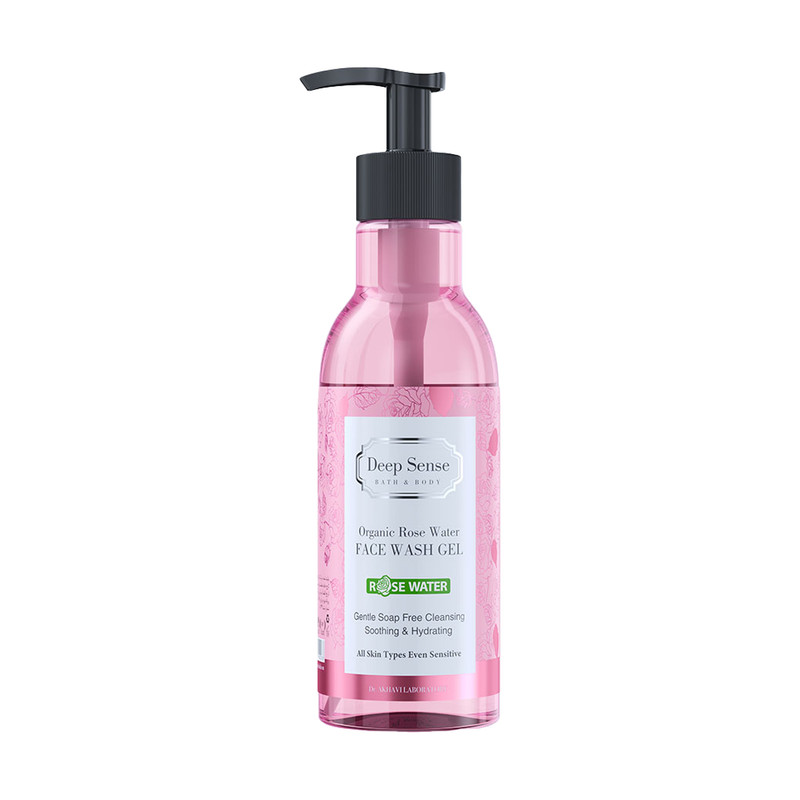 ژل شستشوی صورت دیپ سنس مدل Rose Water مناسب پوست های حساس حجم 250 میلی‌لیتر