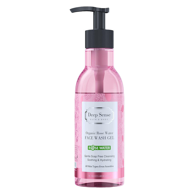 ژل شستشوی صورت دیپ سنس مدل Rose Water مناسب پوست های حساس حجم 250 میلی‌لیتر